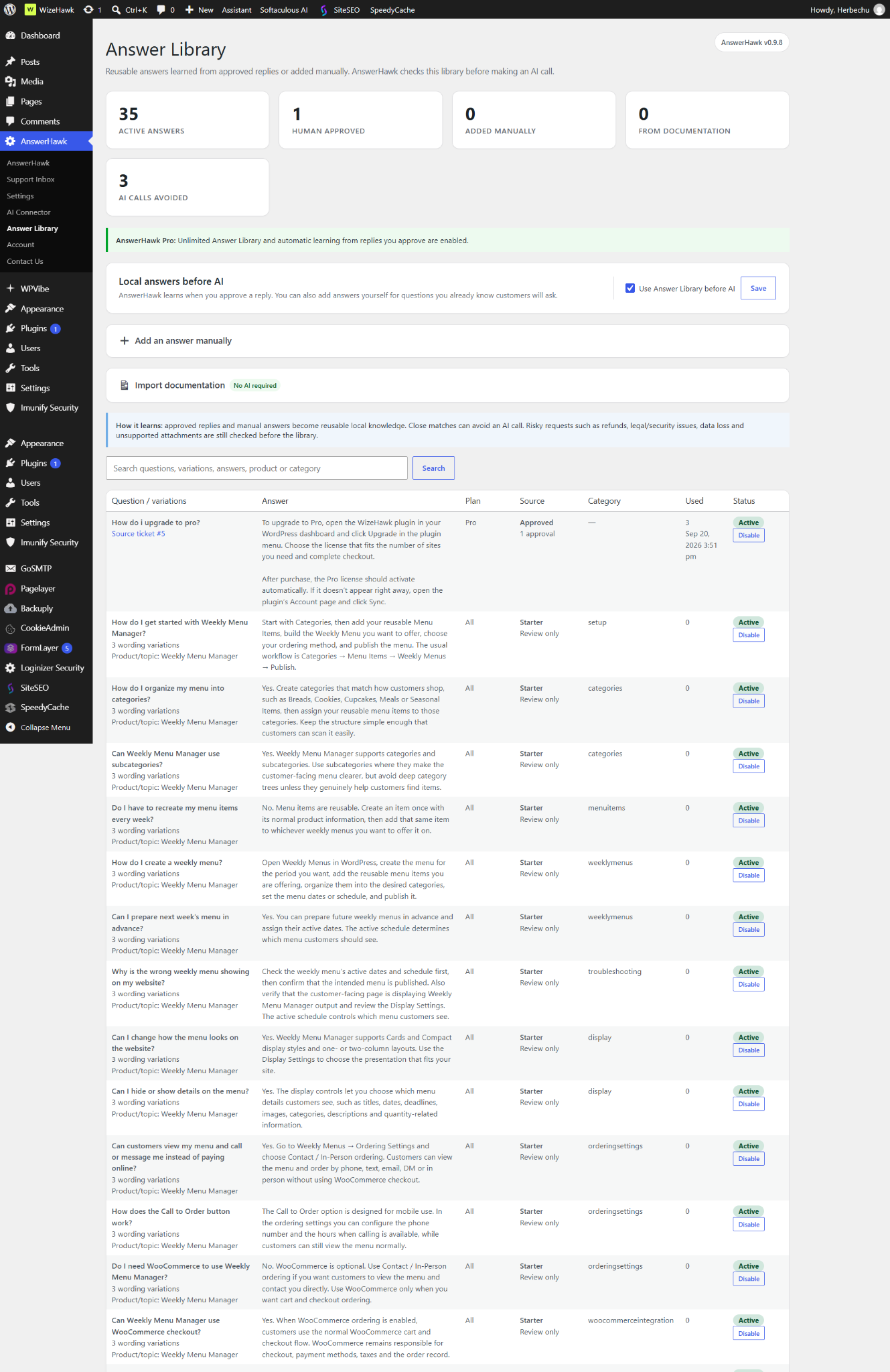 AnswerHawk answer library