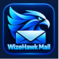 WizeHawk Mail official neon blue hawk and envelope logo